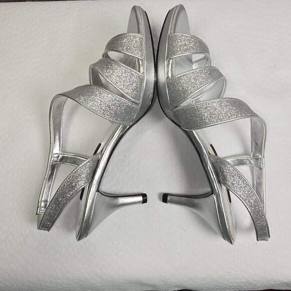 NINA NOLGA PEWTER BABY GILT SHOES WOMENS HELLE STAPPY SANDAL SIZE 7 - Picture 8 of 8